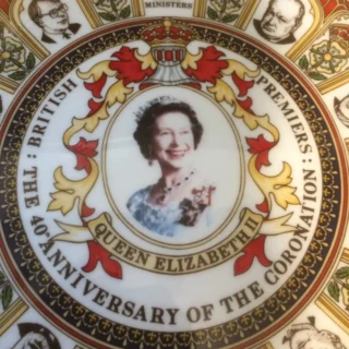 RARE Queen Elizabeth II British Prime Ministers 40th Anniversary China Plate