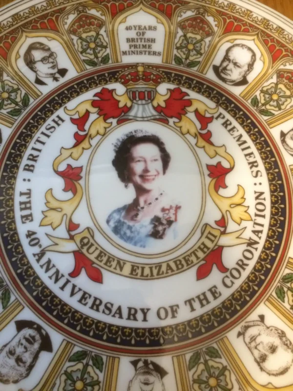 RARE Queen Elizabeth II British Prime Ministers 40th Anniversary China Plate