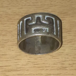 Unique Tribal Antique 925 Sterling Silver Ring Size X