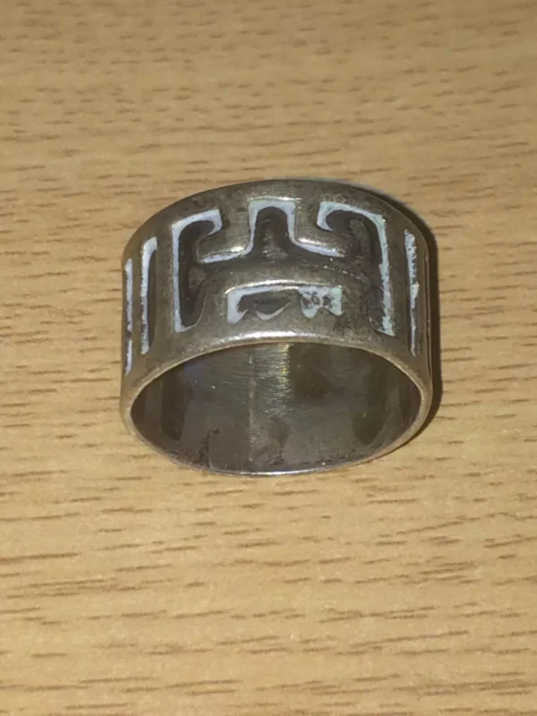 Unique Tribal Antique 925 Sterling Silver Ring Size X