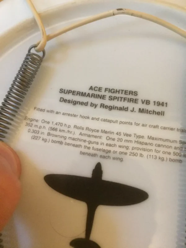 RARE Ace Fighters Supermarine Spitfire VB 1941 Collectors China Plate - Image 5