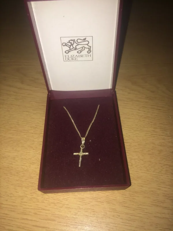 Vintage Handcrafted Elizabeth Duke Fine 925 Sterling Silver Chain/Necklace+Cross - Image 2