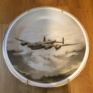 Fenton China Company Plate RAF AVRO BOMBER 'THE LANCASTER' by ARTIST JOHN EVANS