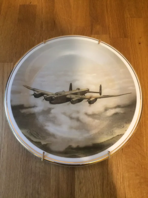 Fenton China Company Plate RAF AVRO BOMBER 'THE LANCASTER' by ARTIST JOHN EVANS