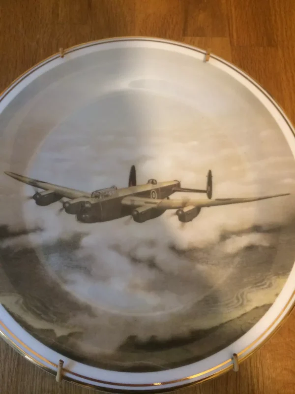 Fenton China Company Plate RAF AVRO BOMBER 'THE LANCASTER' by ARTIST JOHN EVANS - Image 3