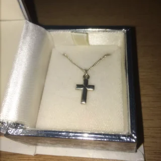 Christening Gift 925 Sterling Silver Necklace/Chain with Silver Cross Pendant