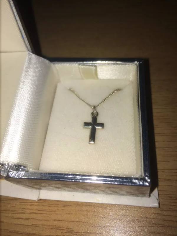 Christening Gift 925 Sterling Silver Necklace/Chain with Silver Cross Pendant