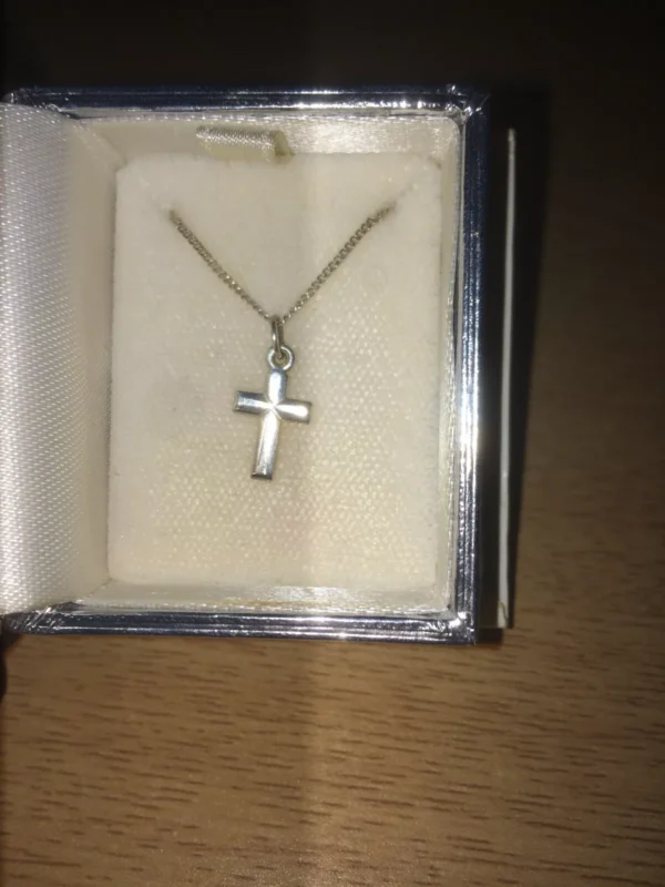 Christening Gift 925 Sterling Silver Necklace/Chain with Silver Cross Pendant - Image 3