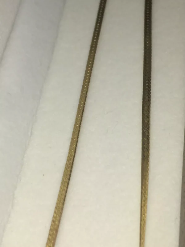 Vintage Italian Gold Plated 925 Sterling Silver Herringbone Chain / Necklace - Image 4