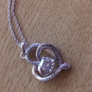 Fine 925 Sterling Silver Chain/Necklace and Heart Pendant with CZ Diamonds